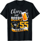 55th Birthday Cheers And Beers To 55 Years Born In 1967 T-Shirt - T-Shirt | Black