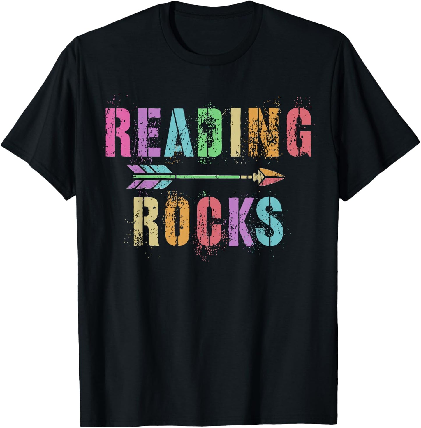 First Day Teacher Super Star Reading Rocks English Teacher T-Shirt - T-Shirt | Black