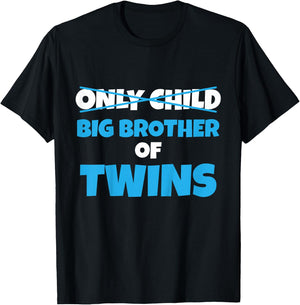 Kids Big Brother of Twins Announcement Older Brother of Twins T-Shirt - T-Shirt | Black