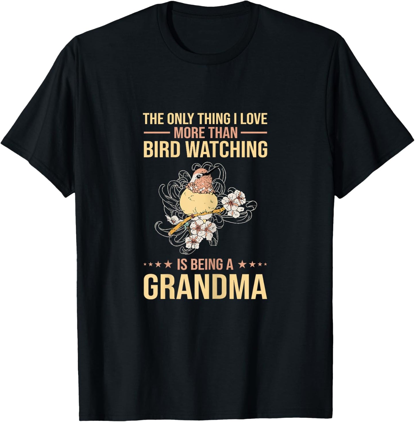 Bird Watching Grandma T-Shirt - T-Shirt | Black