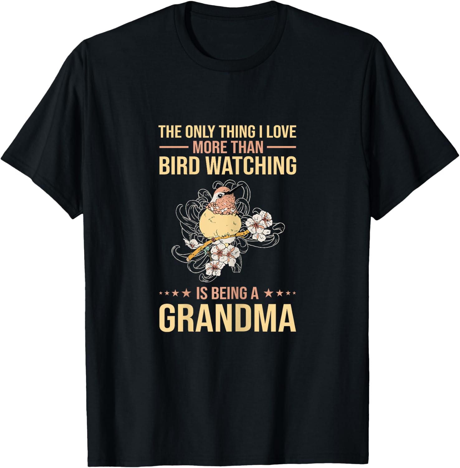 Bird Watching Grandma T-Shirt - T-Shirt | Black