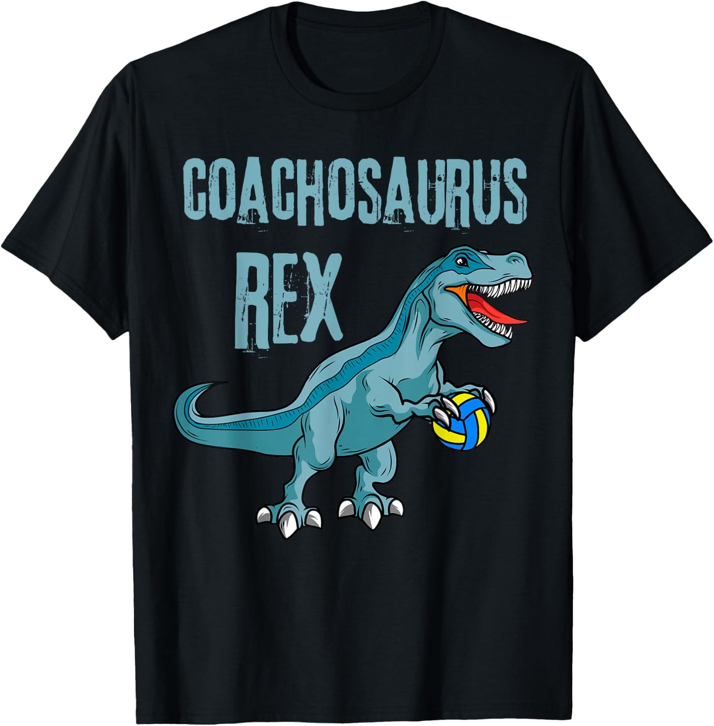 Coachosaurus Rex Volleyball Coach Sports Teacher T-Shirt - T-Shirt | Black