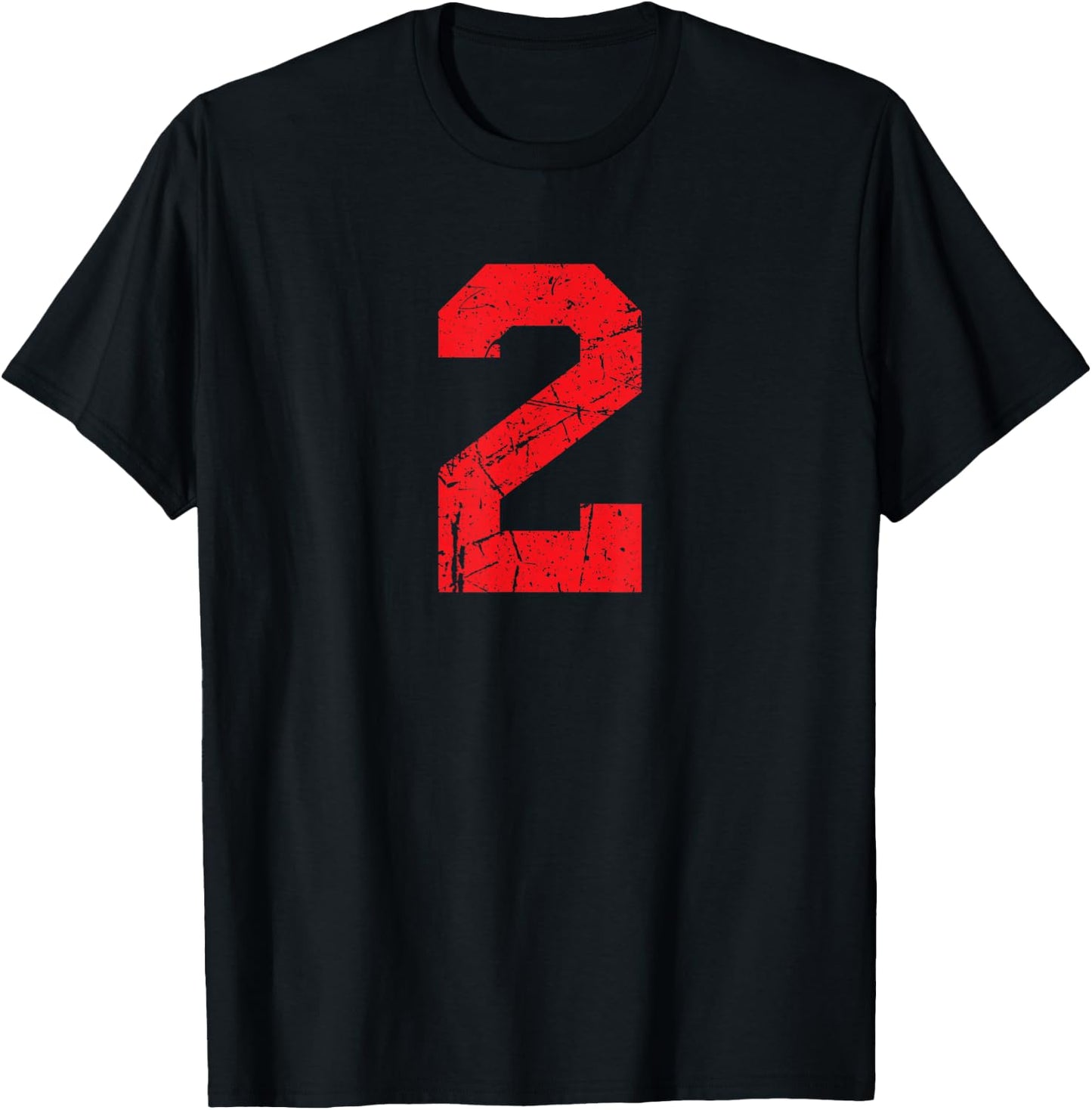 Not No. 2 Sport Red Varsity Number T-Shirt - T-Shirt | Black