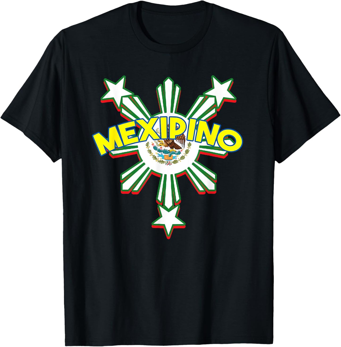 Philippines Mexico Filipino Proud Flag Mexipino Mixed DNA T-Shirt - T-Shirt | Black