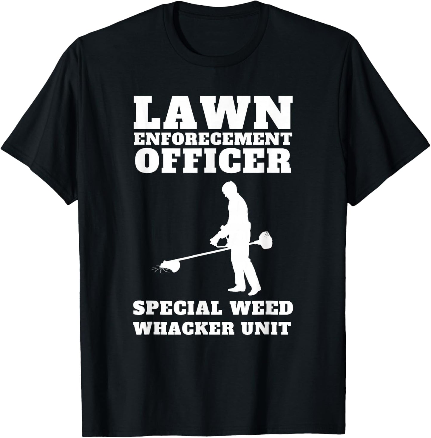 Funny Lawn Care officer weed whacker unit Men's T-Shirt - T-Shirt | Black