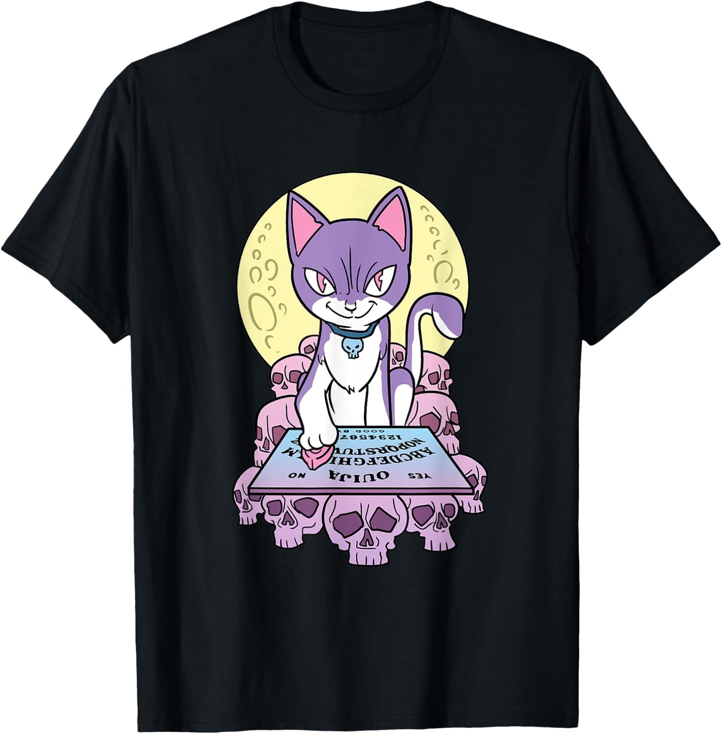Pastel Goth Cat Ouija Board Voodoo T-Shirt - T-Shirt | Black