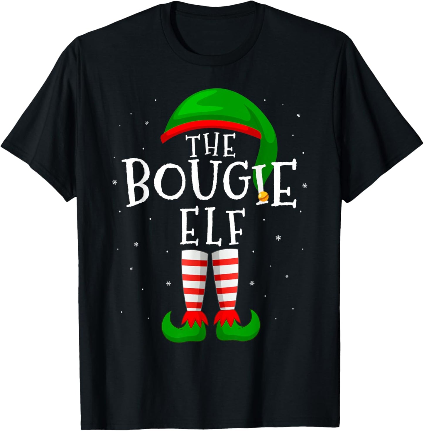 The Bougie Elf Funny Matching Family Group Christmas Gift T-Shirt - T-Shirt | Black