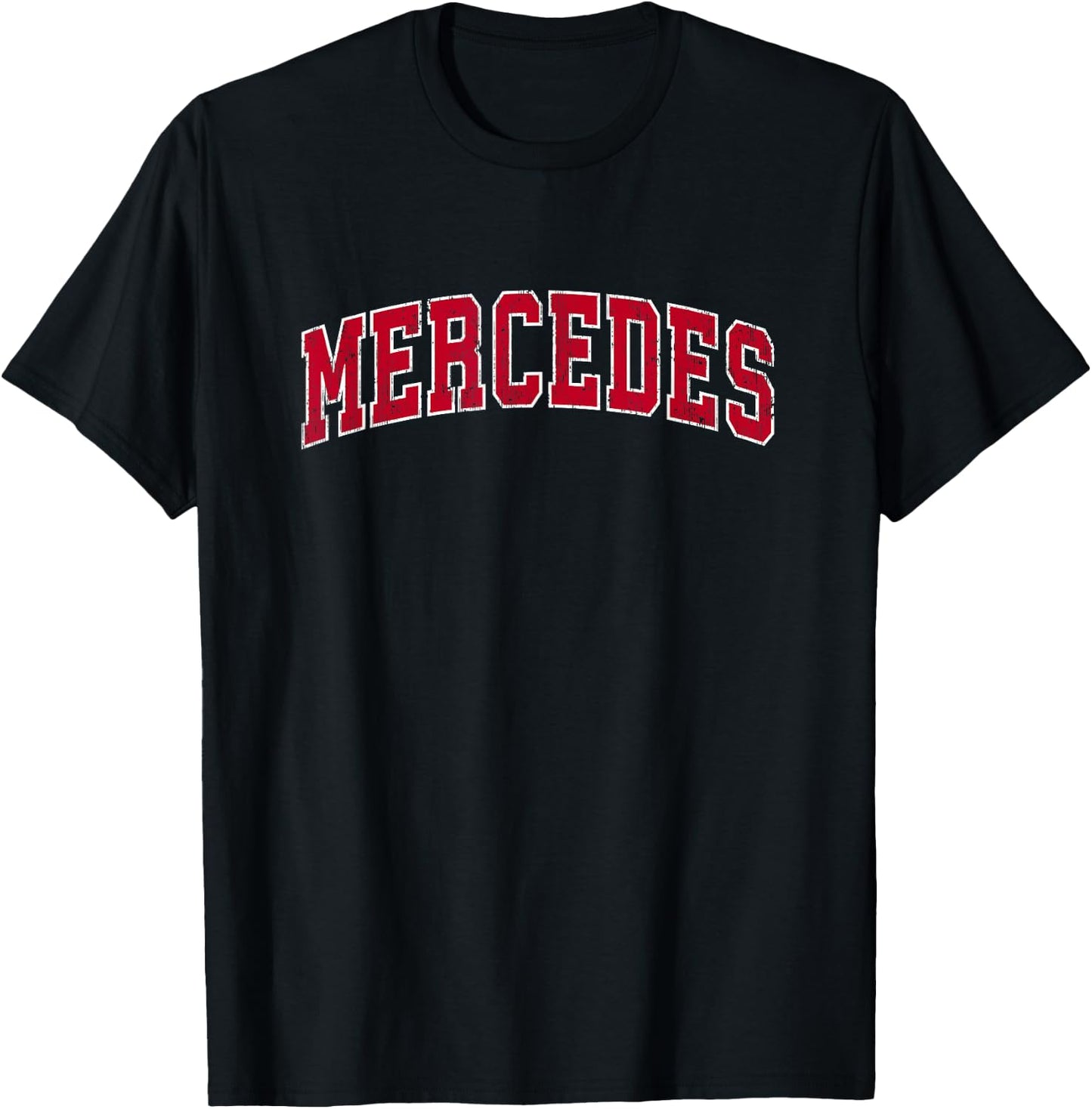 Mercedes Texas TX Vintage Sports Design Red Design T-Shirt - T-Shirt | Black
