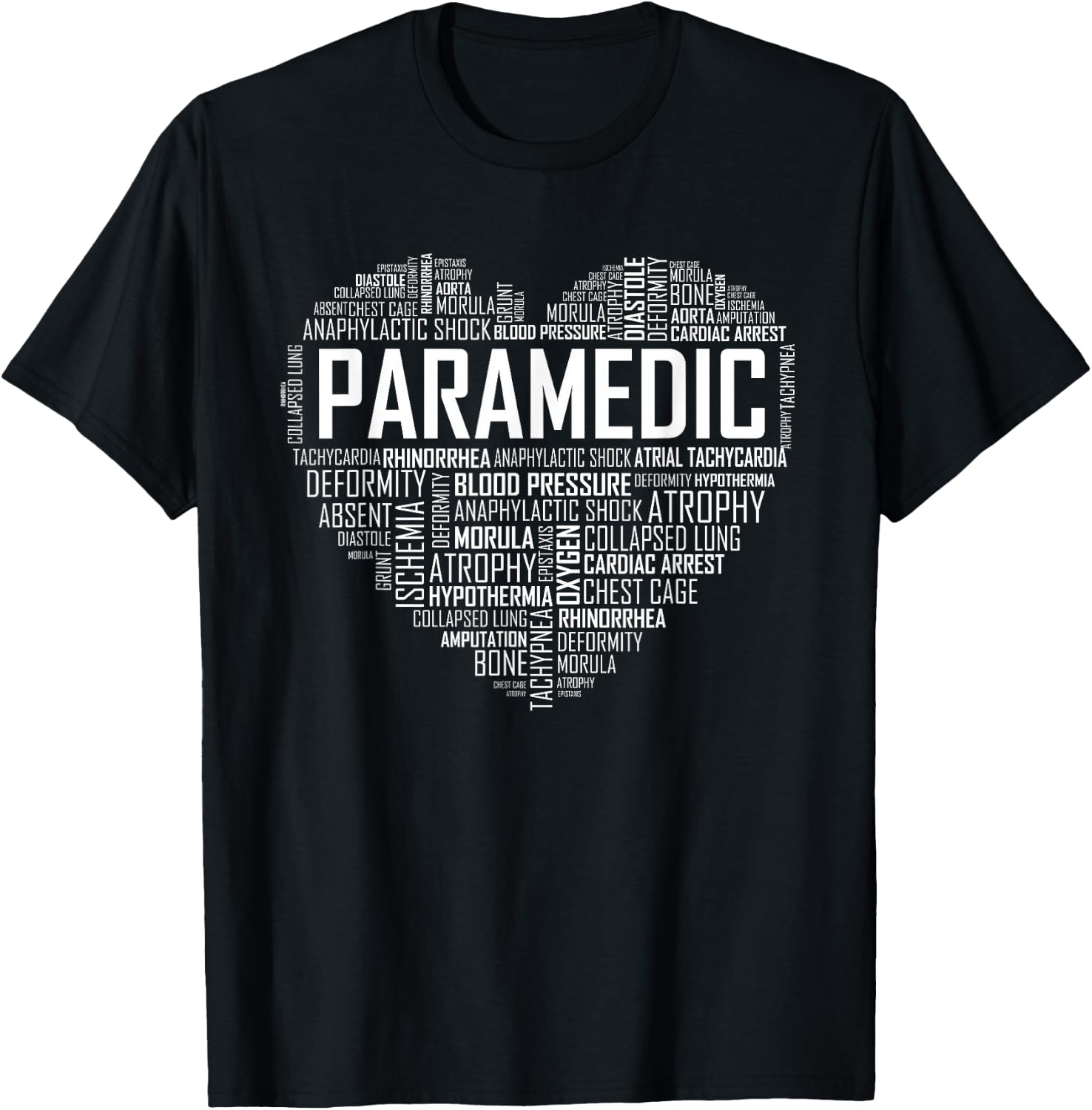 EMT Heart Paramedic T Shirt National EMS Week Gift T-Shirt - T-Shirt | Black