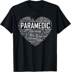 EMT Heart Paramedic T Shirt National EMS Week Gift T-Shirt - T-Shirt | Black