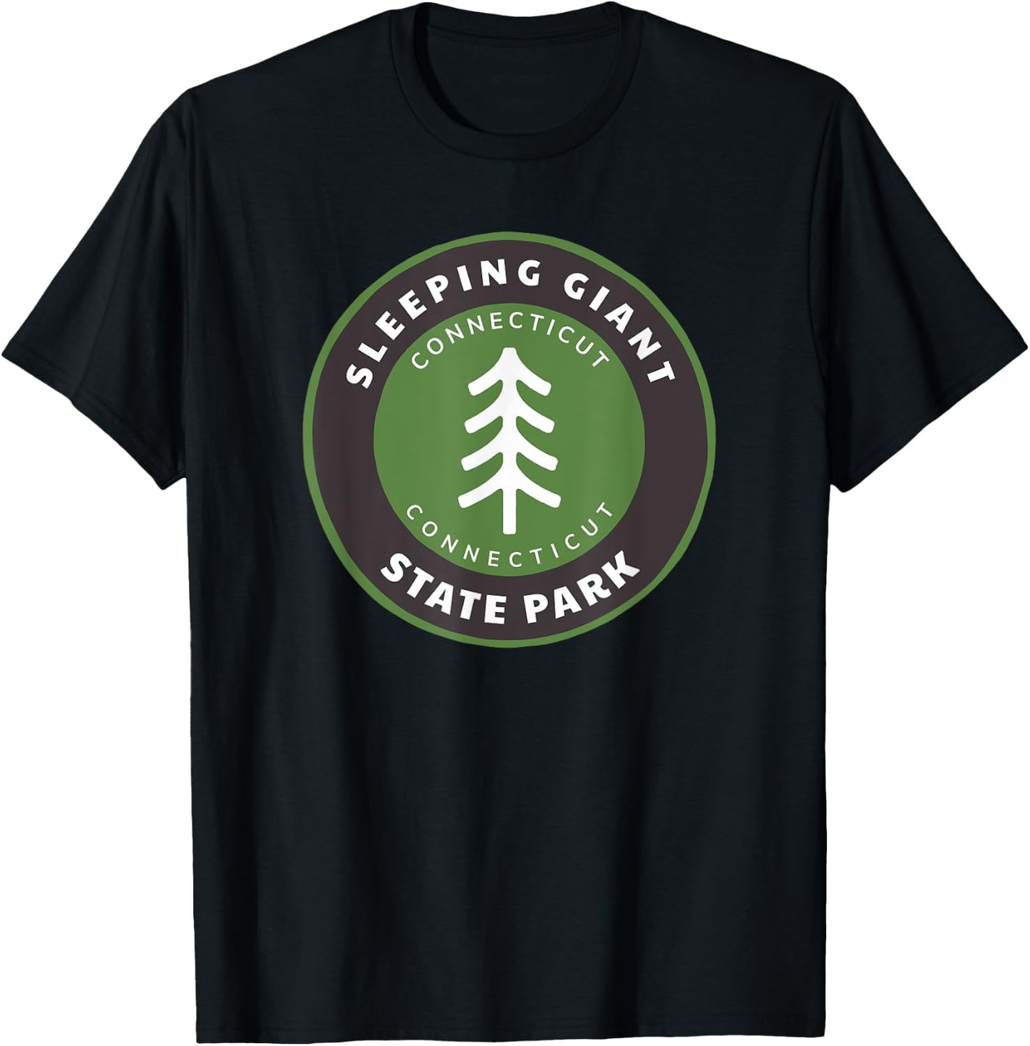 Sleeping Giant State Park Connecticut CT Tree Badge vacation T-Shirt - T-Shirt | Black