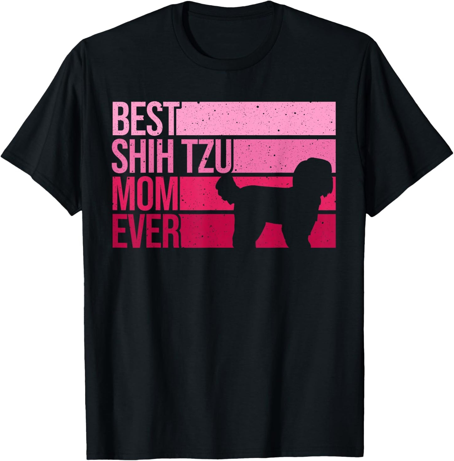 Funny Shih Tzu Mom Art Girl Mother's Day Dog Lover T-Shirt - T-Shirt | Black