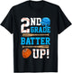 Back To School 2nd Grade Batter Up Baseball First Day Boys T-Shirt - T-Shirt | Black