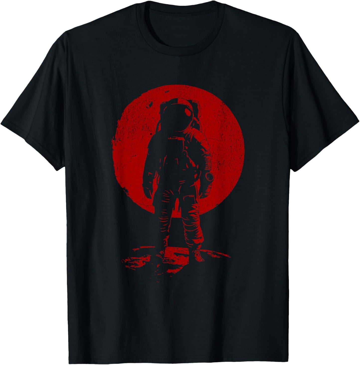 Red Moon Astronaut T-Shirt - T-Shirt | Black
