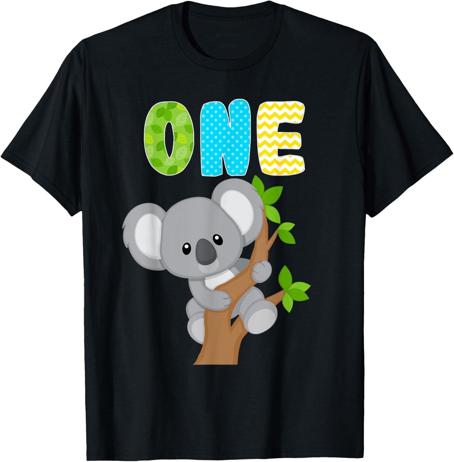 Koala Bear 1st Birthday 1 Year Old Birthday Boy Koalas Bday T-Shirt - T-Shirt | Black