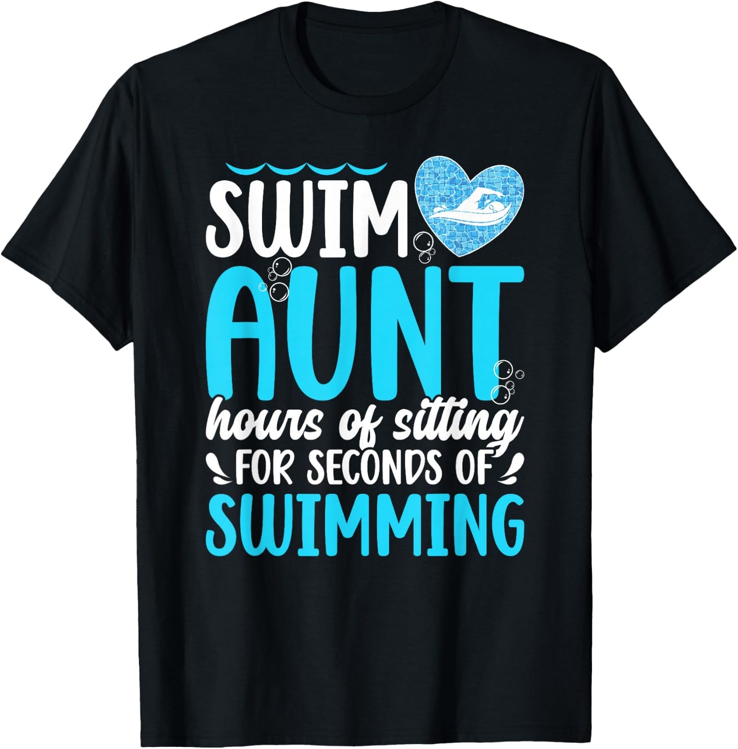 Swim Aunt Funny Swimming Aunt Of A Swimmer Auntie T-Shirt - T-Shirt | Black