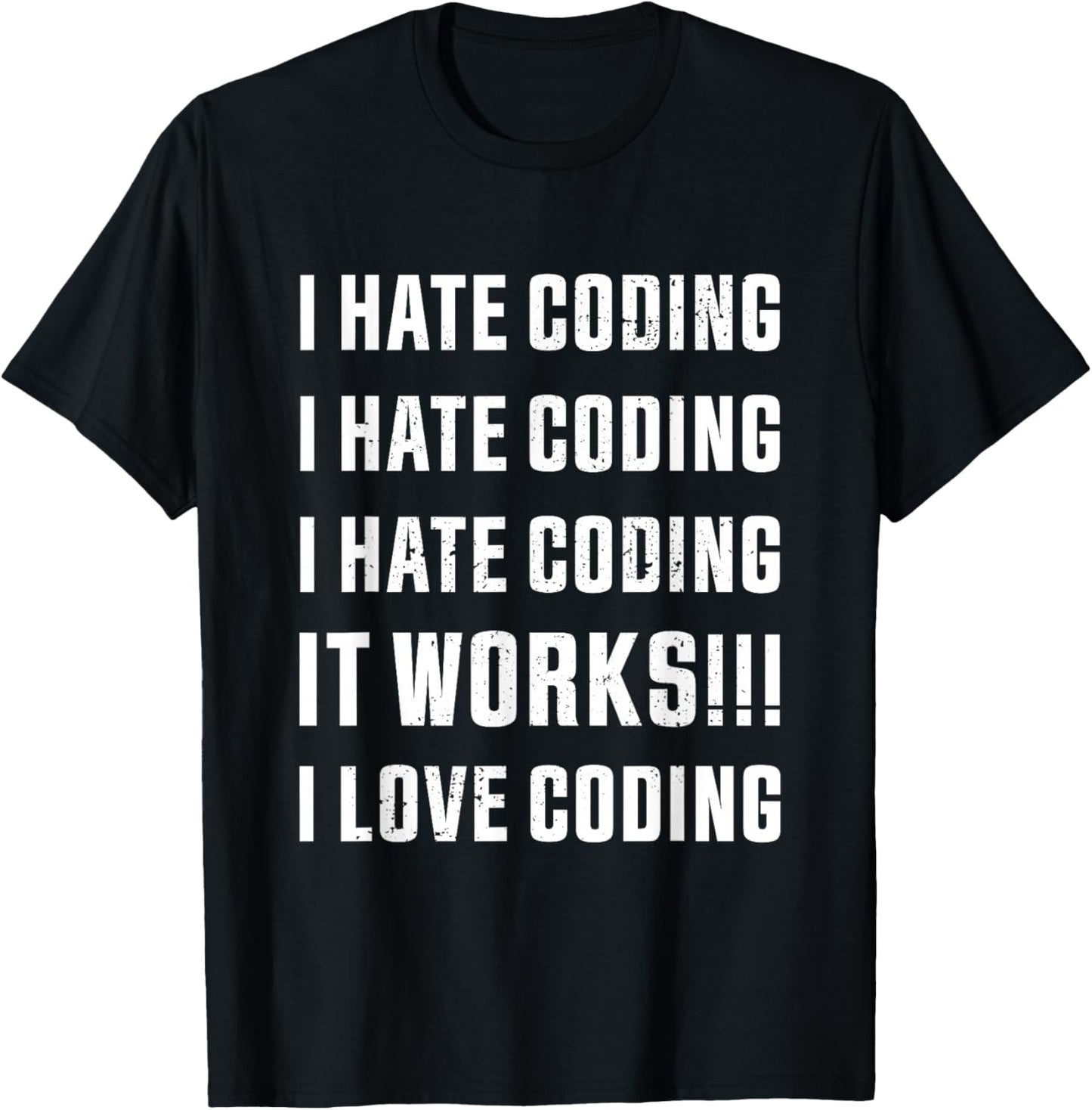 I hate coding funny programming code gift T-Shirt - T-Shirt | Black