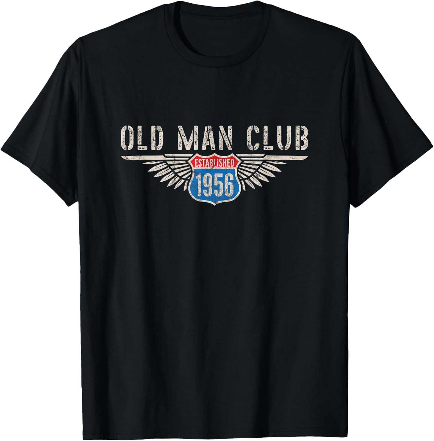 Old Man Club Est 1956 Awesome Since 56 Born In 1956 Vintage T-Shirt - T-Shirt | Black