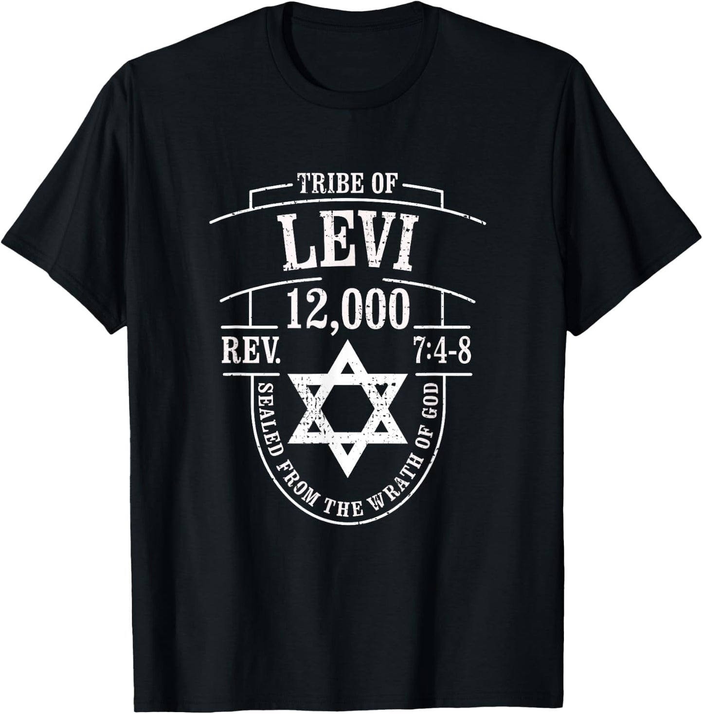Revelation 7:4-8 / Tribe of Levi / 12,000 Saved T-Shirt - T-Shirt | Black