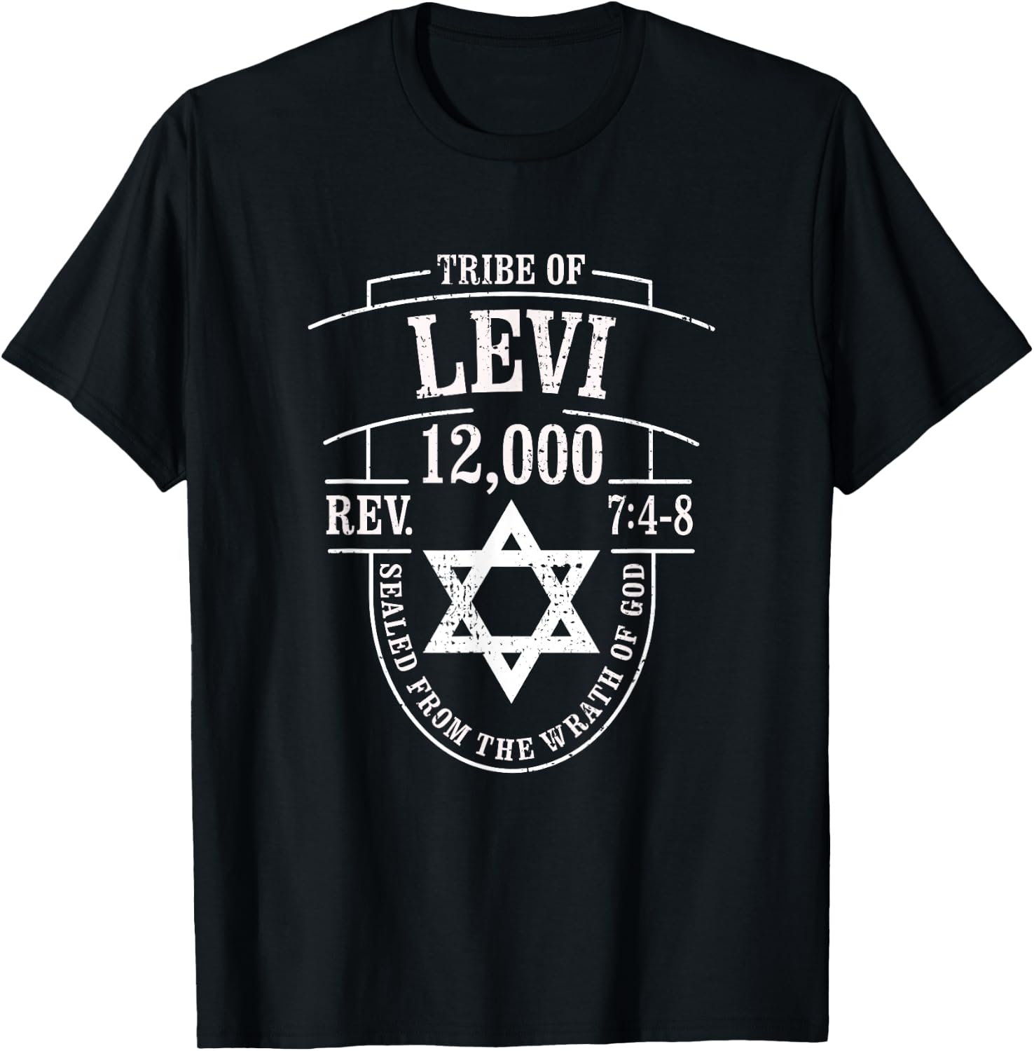 Revelation 7:4-8 / Tribe of Levi / 12,000 Saved T-Shirt - T-Shirt | Black