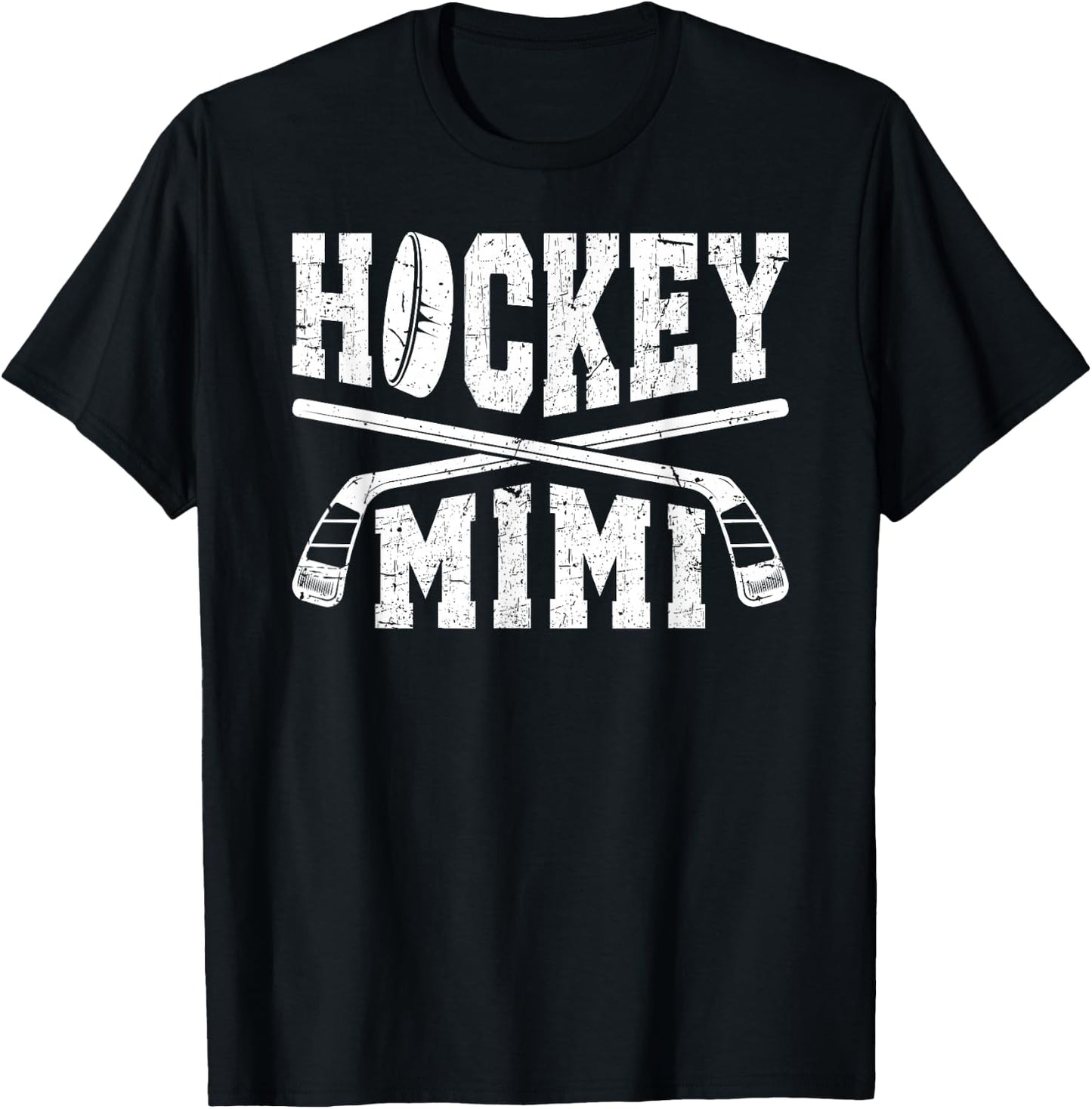 Hockey Mimi Grandma Mimi Of A Hockey Player Mimi T-Shirt - T-Shirt | Black