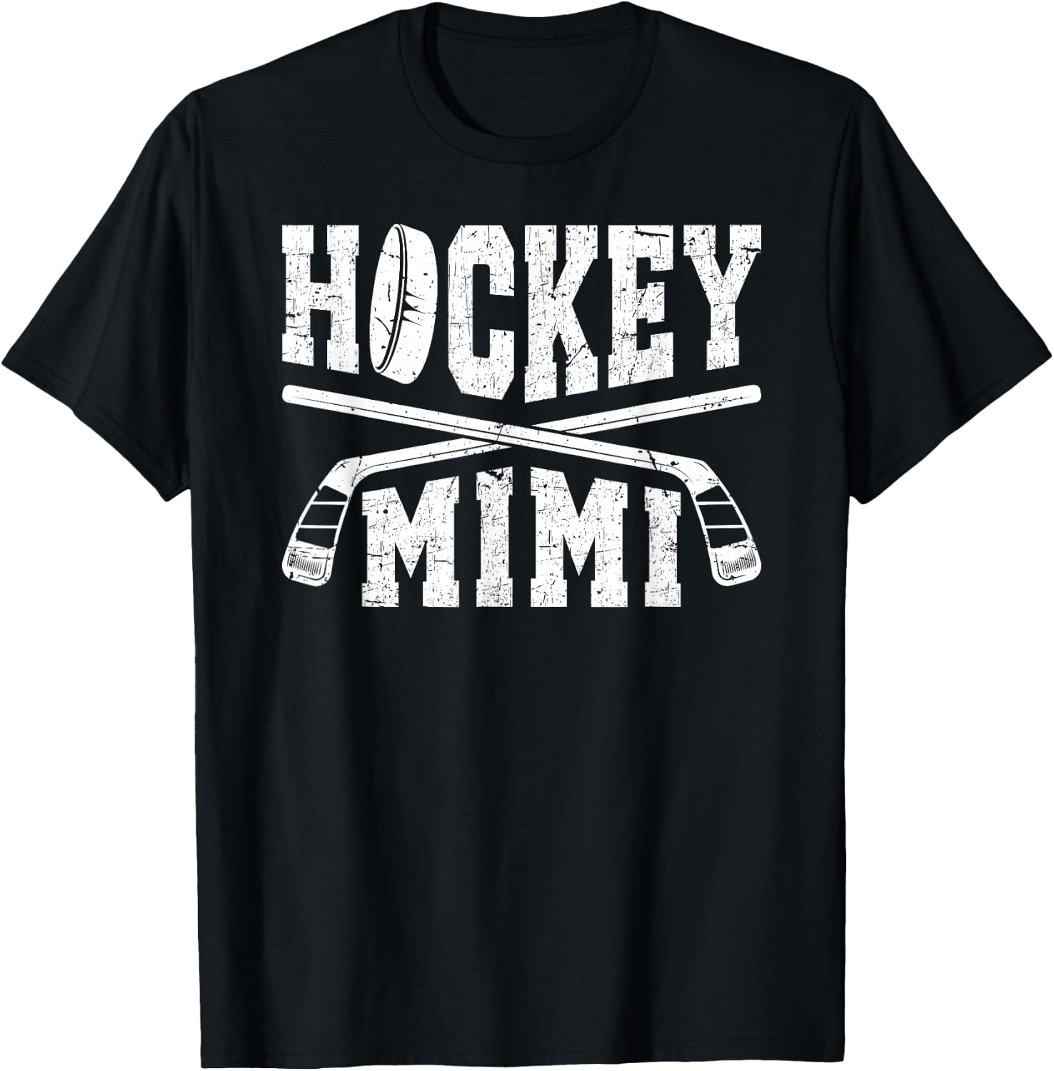 Hockey Mimi Grandma Mimi Of A Hockey Player Mimi T-Shirt - T-Shirt | Black