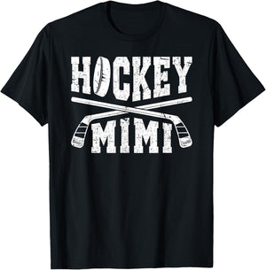 Hockey Mimi Grandma Mimi Of A Hockey Player Mimi T-Shirt - T-Shirt | Black