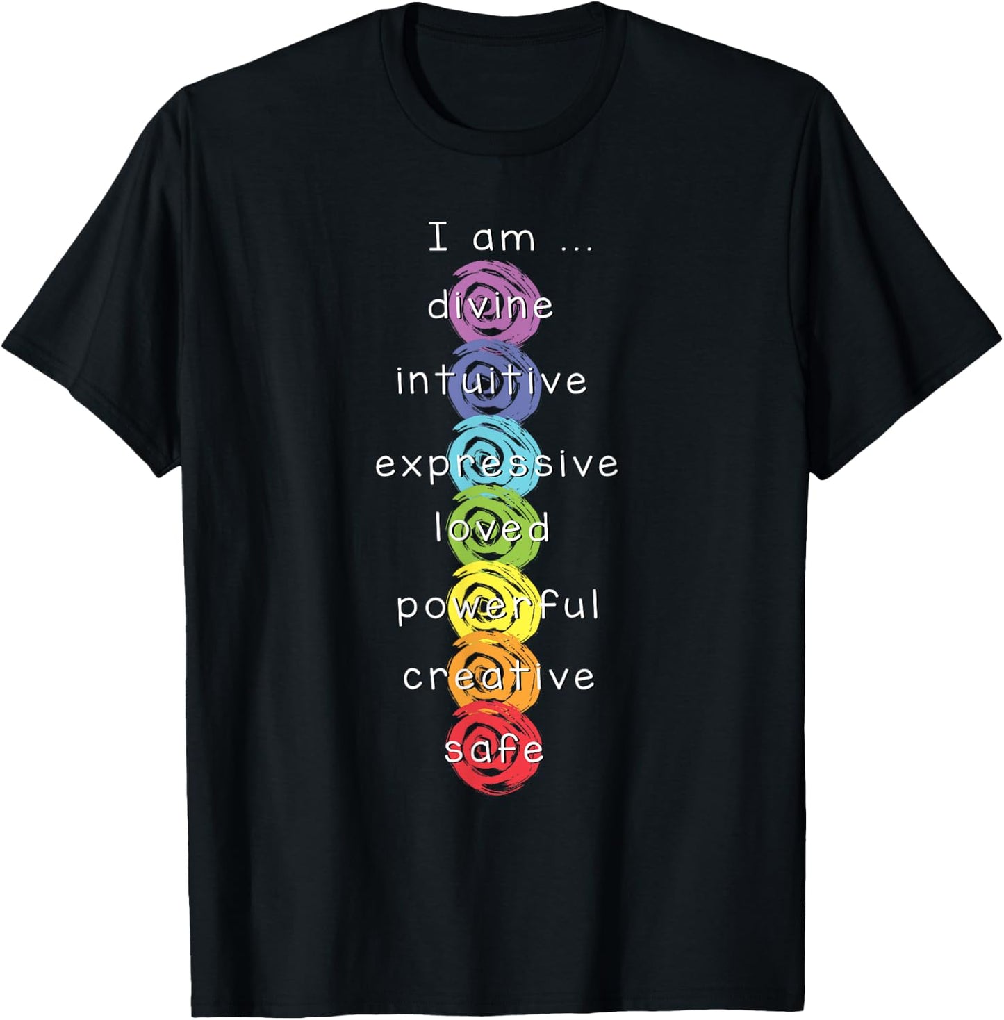 7 Chakras Namaste Meditation Yoga T-Shirt - T-Shirt | Black
