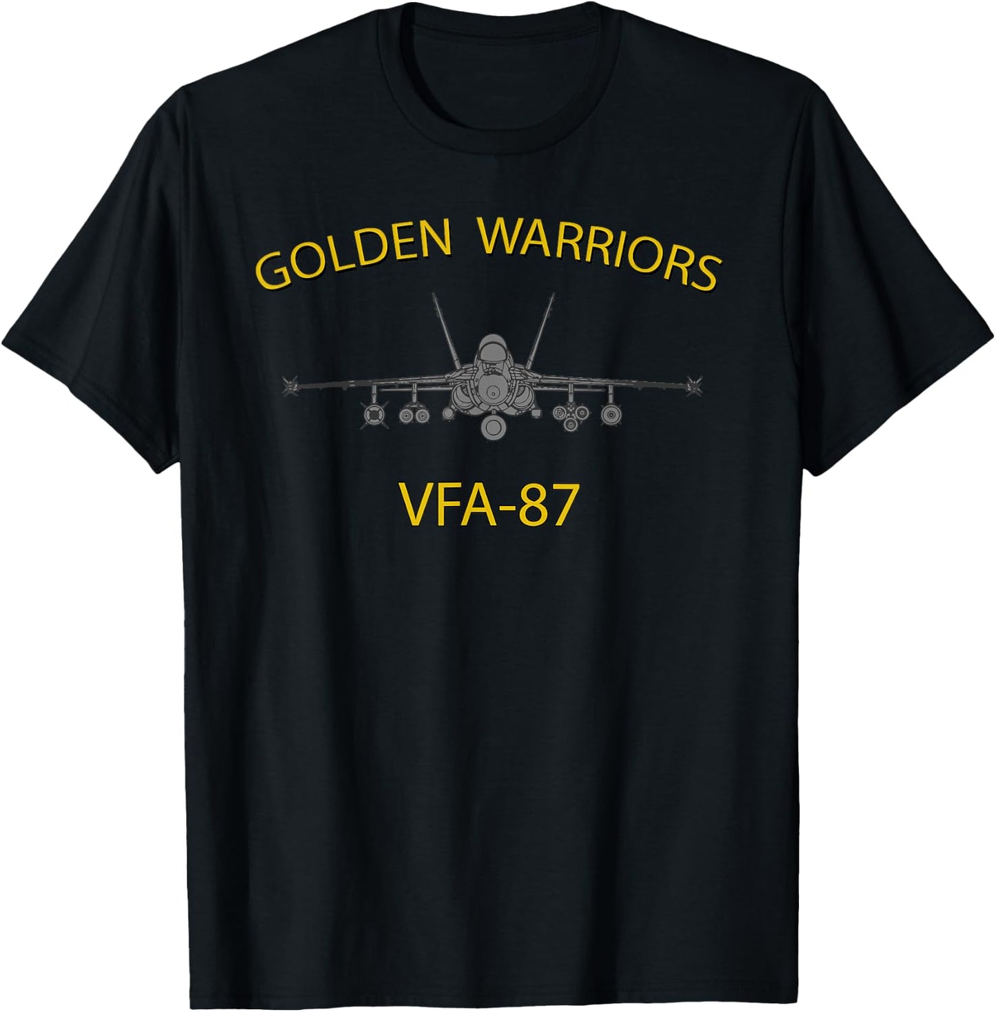 VFA-87 "Golden Warriors" Squadron F-18 Super Hornet T-Shirt - T-Shirt | Black