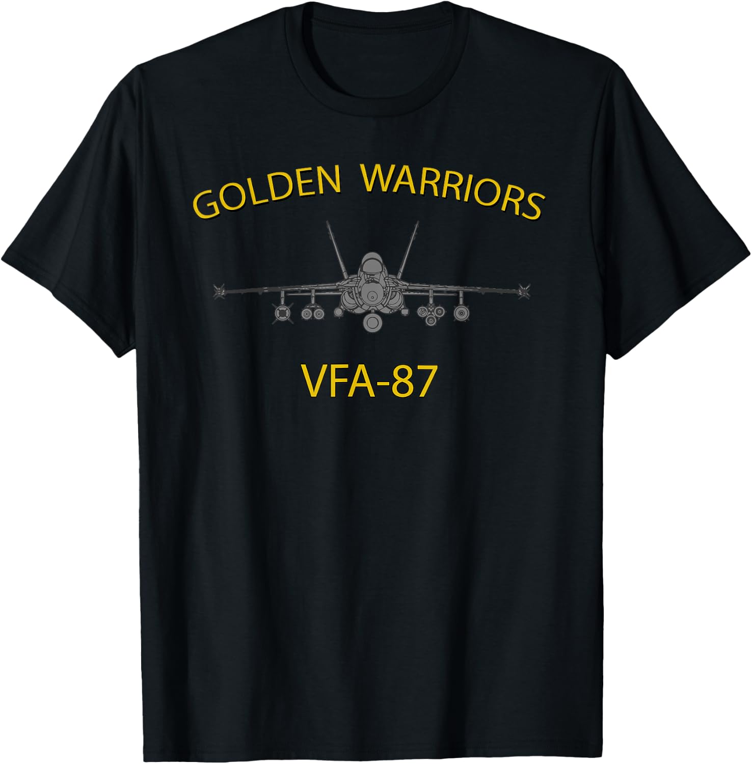 VFA-87 "Golden Warriors" Squadron F-18 Super Hornet T-Shirt - T-Shirt | Black