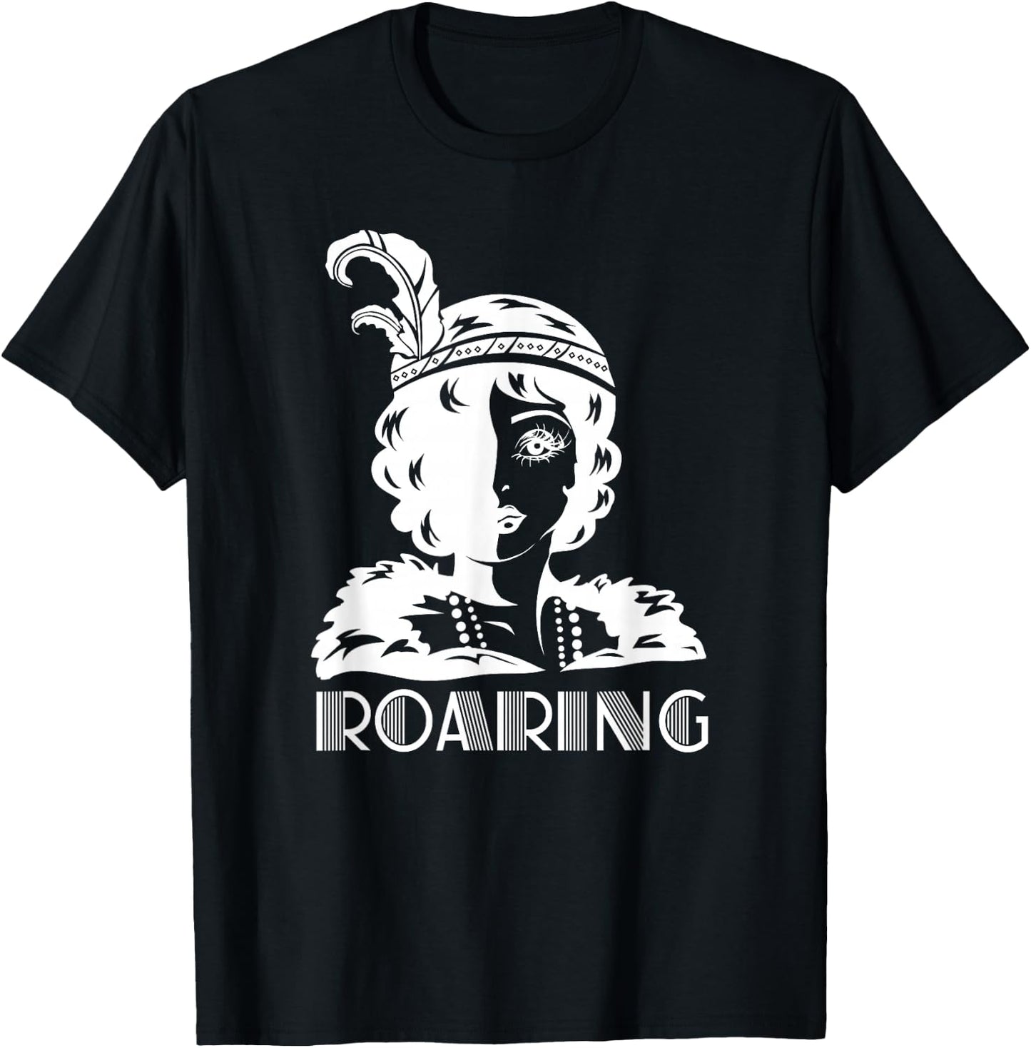 ROARING 1920's Glamorous Woman Flapper T-Shirt - T-Shirt | Black
