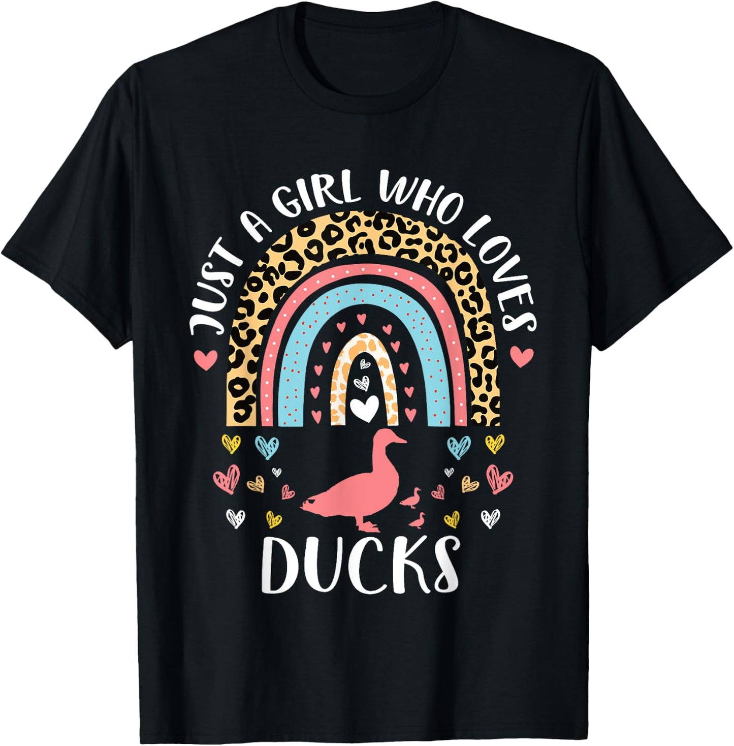 I'm Just A Girl Who Loves Ducks Heart Funny Duck Lover T-Shirt - T-Shirt | Black