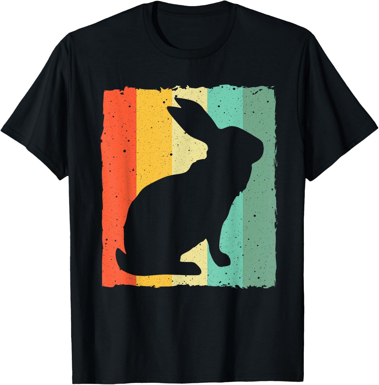 Funny Vintage Rabbit Designs For Kids Men Women Hare Pet T-Shirt - T-Shirt | Black
