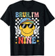 Bruh I'm Nine 9 9th Birthday Groovy Boys Girls 9 Years Old T-Shirt - T-Shirt | Black