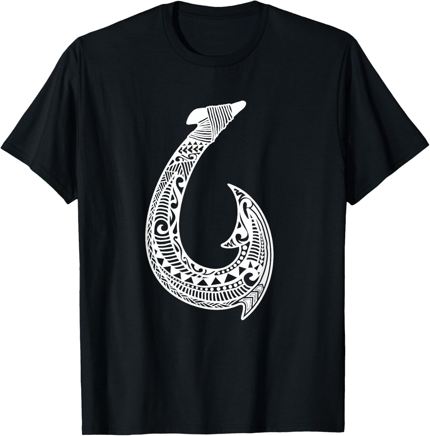 Tribal Hawaiian Fish Hook Pacific Islander Hawaiian Design T-Shirt - T-Shirt | Black