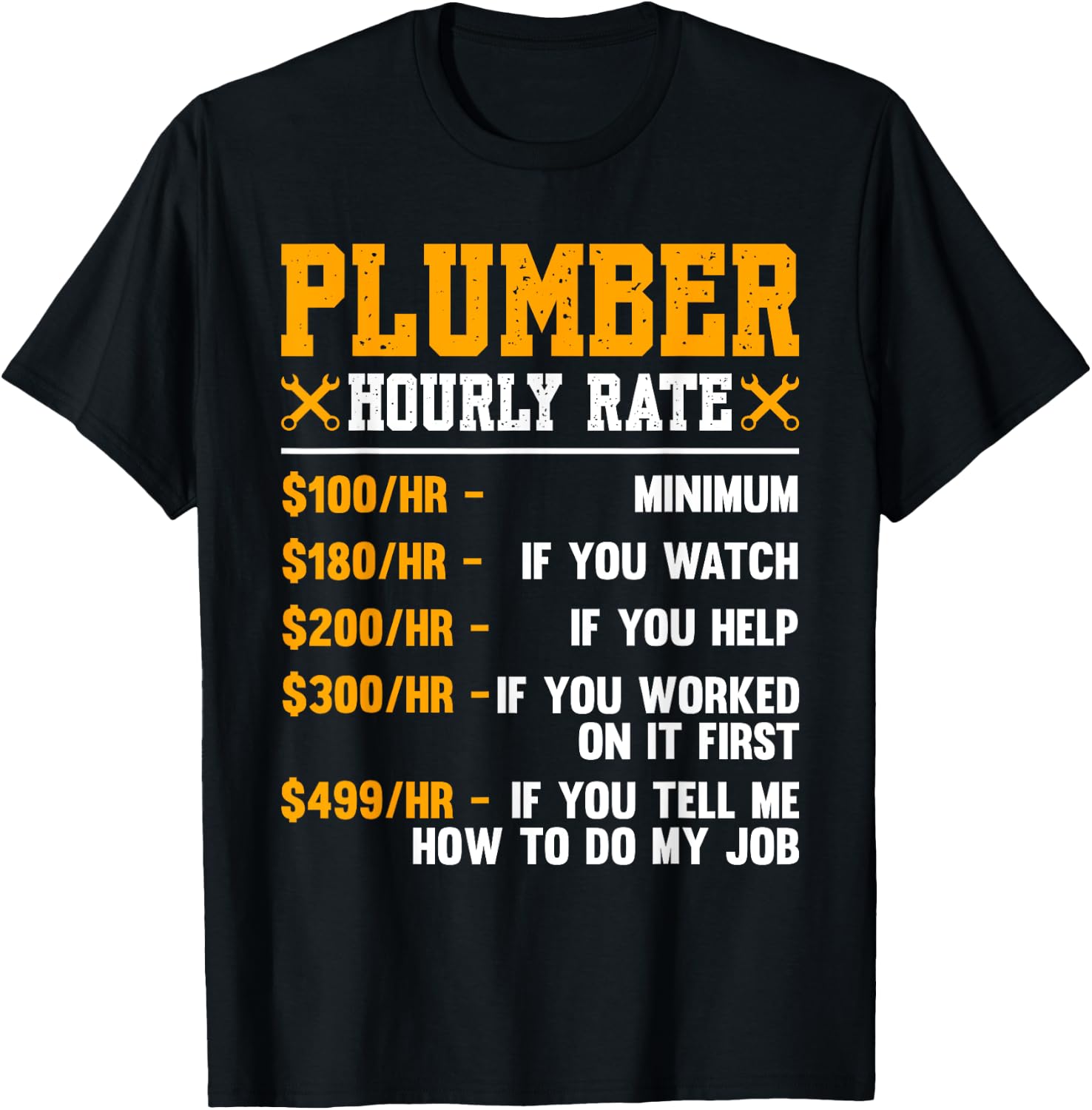 Funny Plumber Gifts Plumbers Pipefitter Gifts Men's Black Cotton Polyester Blend Regular Fit Short Sleeve Small T-Shirt - T-Shirt | Black