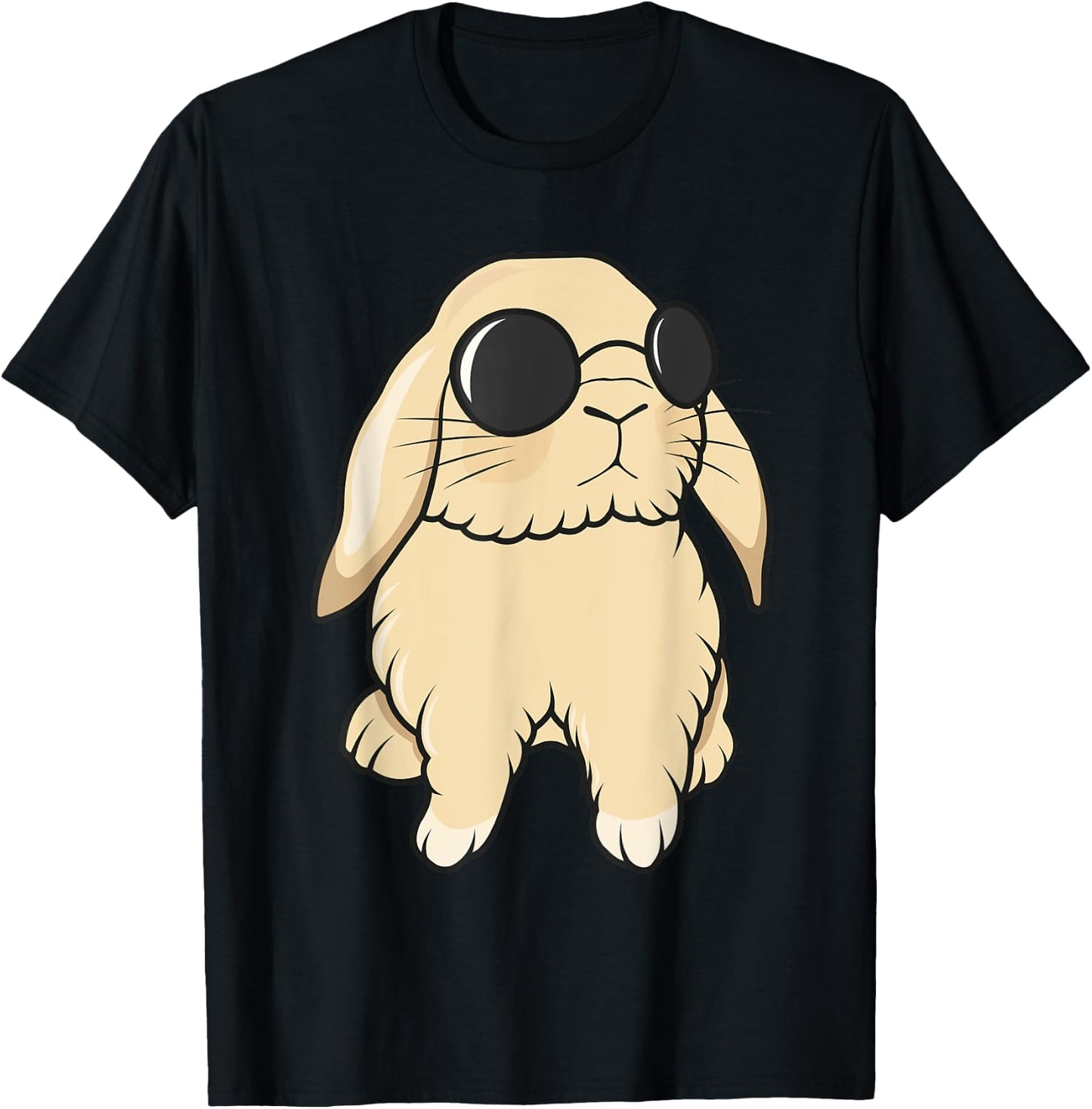 Cute Mini Holland Lop Bunny Rabbit Lover Sunglasses Easter T-Shirt - T-Shirt | Black