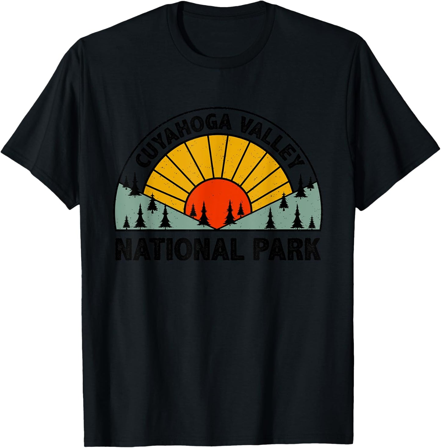 Retro Graphic Travel Lovers Cuyahoga Valley National Park T-Shirt - T-Shirt | Black