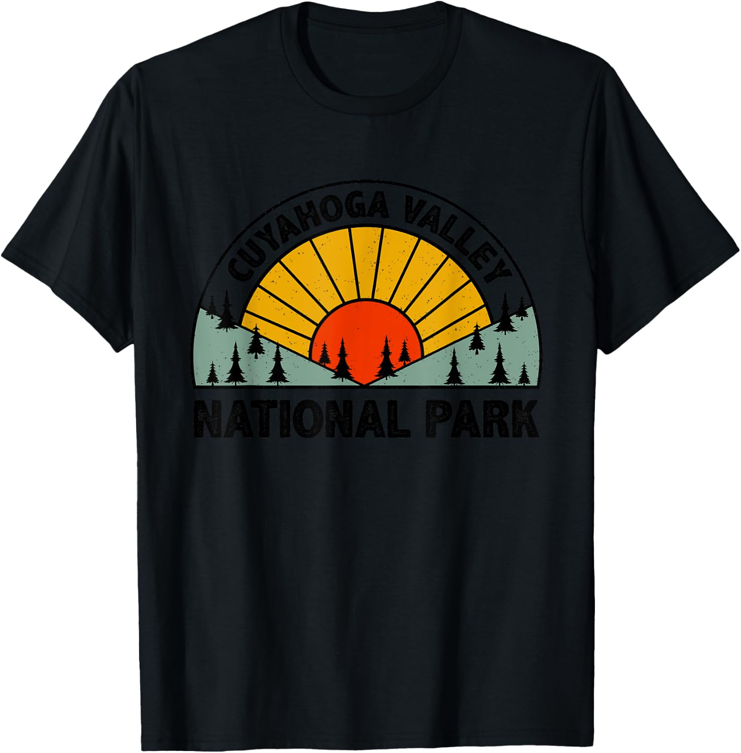 Retro Graphic Travel Lovers Cuyahoga Valley National Park T-Shirt - T-Shirt | Black