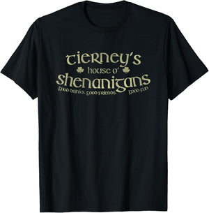 Tierney's House O' Shenanigans Funny Irish Name T-Shirt - T-Shirt | Black