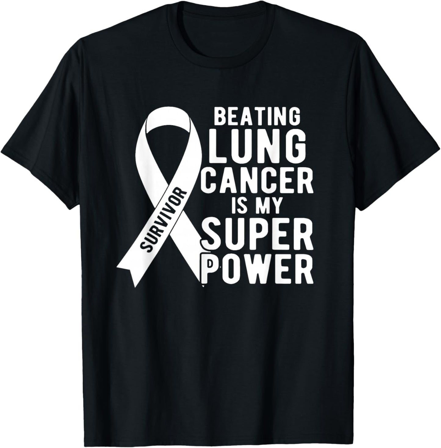 Beating Lung Cancer Awareness Survivor Gifts Men Women Kids T-Shirt - T-Shirt | Black