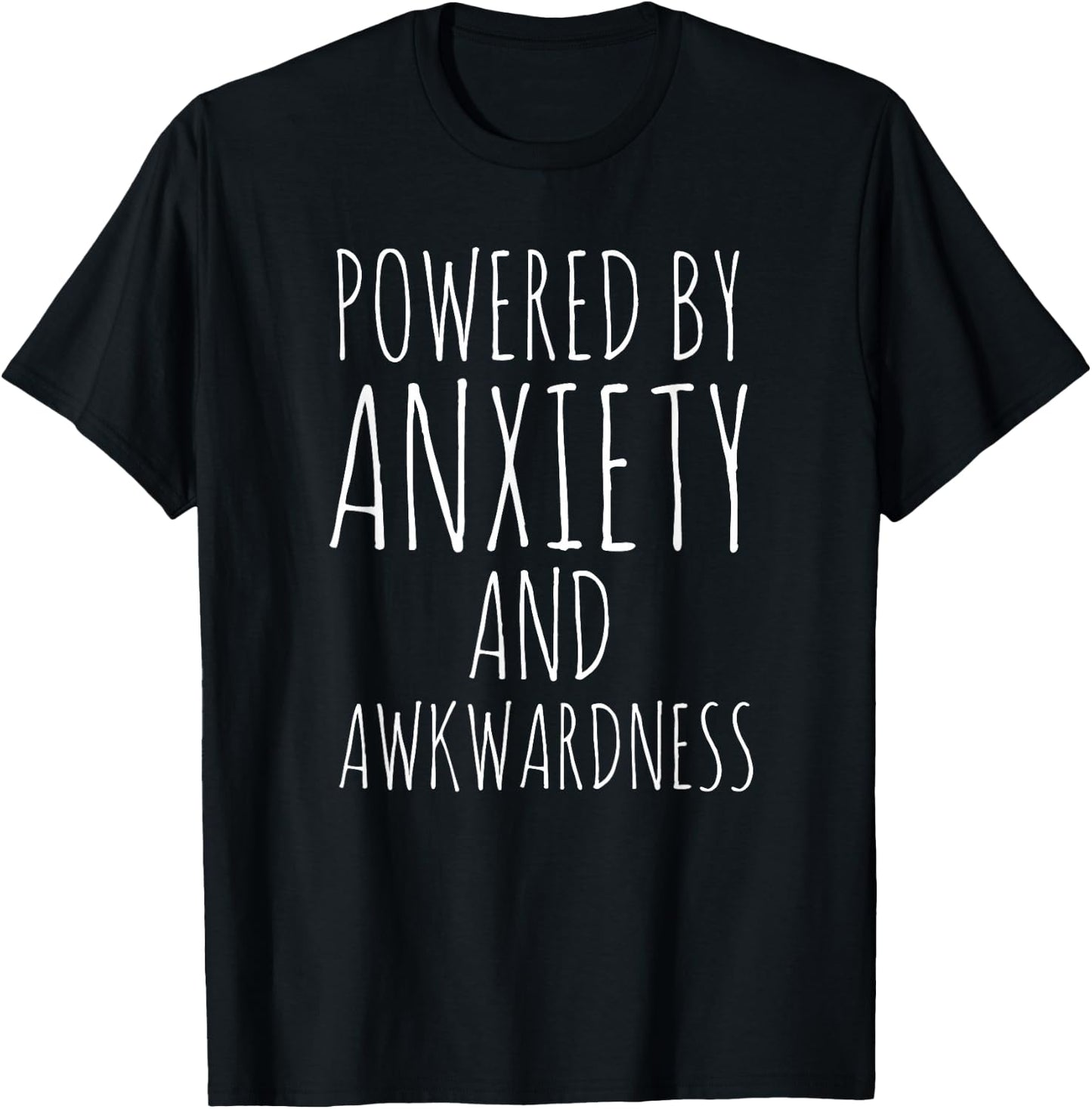 Funny Anxiety Social Awkwardness Awkward Anxious Sarcastic T-Shirt - T-Shirt | Black