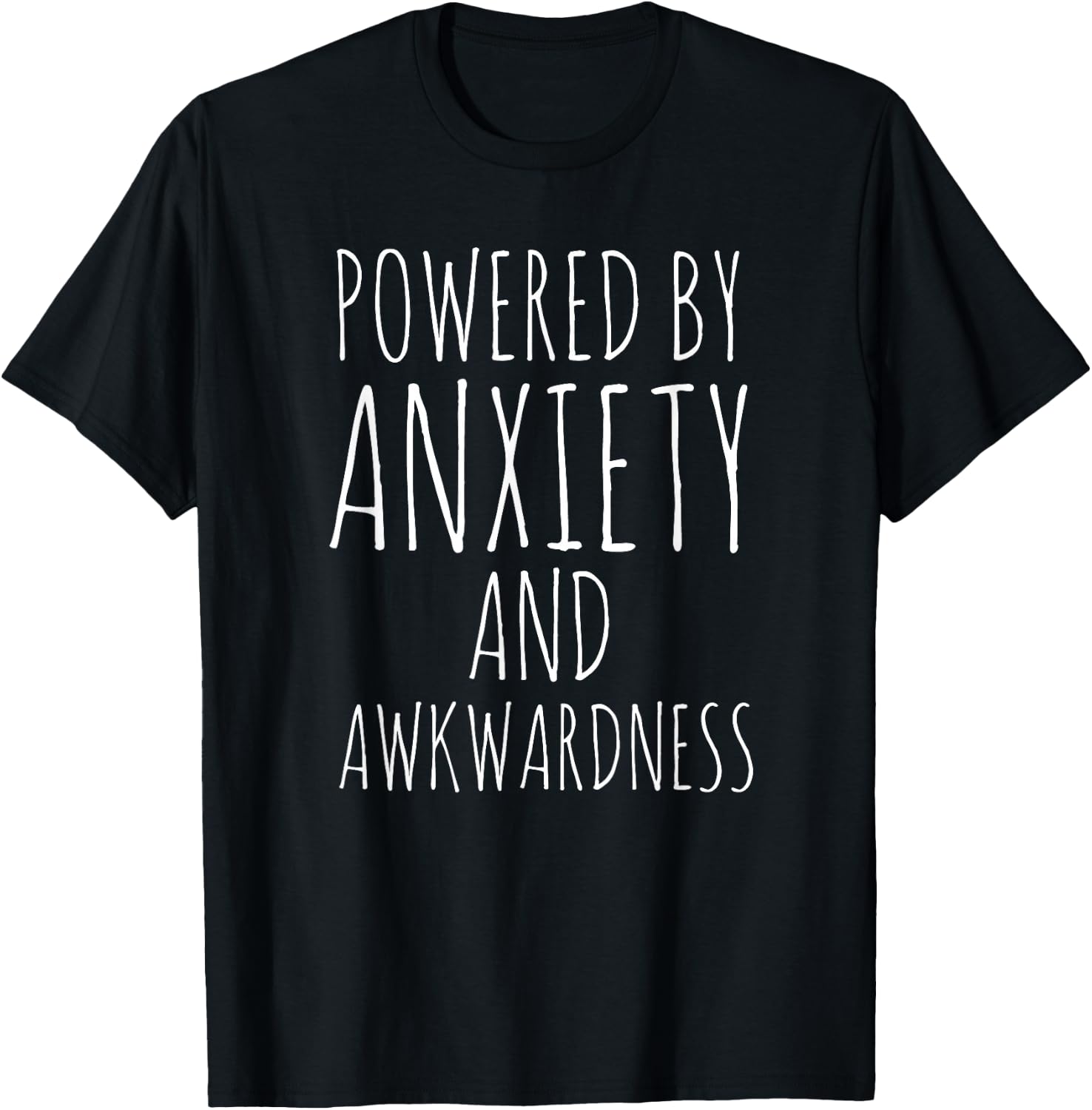 Funny Anxiety Social Awkwardness Awkward Anxious Sarcastic T-Shirt - T-Shirt | Black