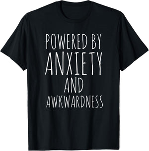 Funny Anxiety Social Awkwardness Awkward Anxious Sarcastic T-Shirt - T-Shirt | Black