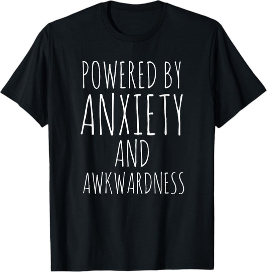 Funny Anxiety Social Awkwardness Awkward Anxious Sarcastic T-Shirt - T-Shirt | Black