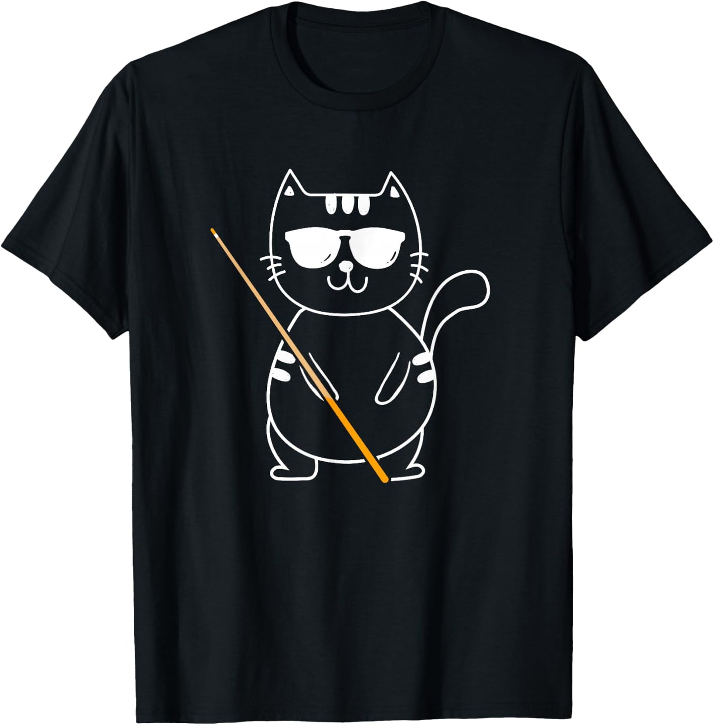 Billiard Cat - Billiard Player Billard 8-Ball Pool Snooker T-Shirt - T-Shirt | Black