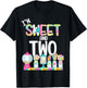 I'm Sweet and Two Candy Theme Birthday Lollipops Gum Candy T-Shirt - T-Shirt | Black