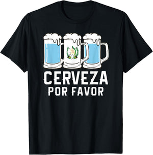 Guatemala Cerveza Por Favor Chapin Beer Quetzal Antigua T-Shirt - T-Shirt | Black
