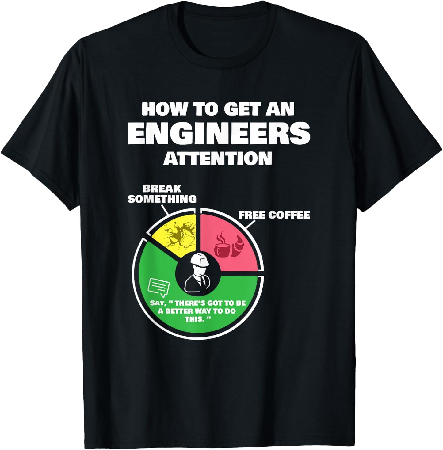 Engineer Engineering Gifts - How to Get Engineers Attention Small T-Shirt - T-Shirt | Black