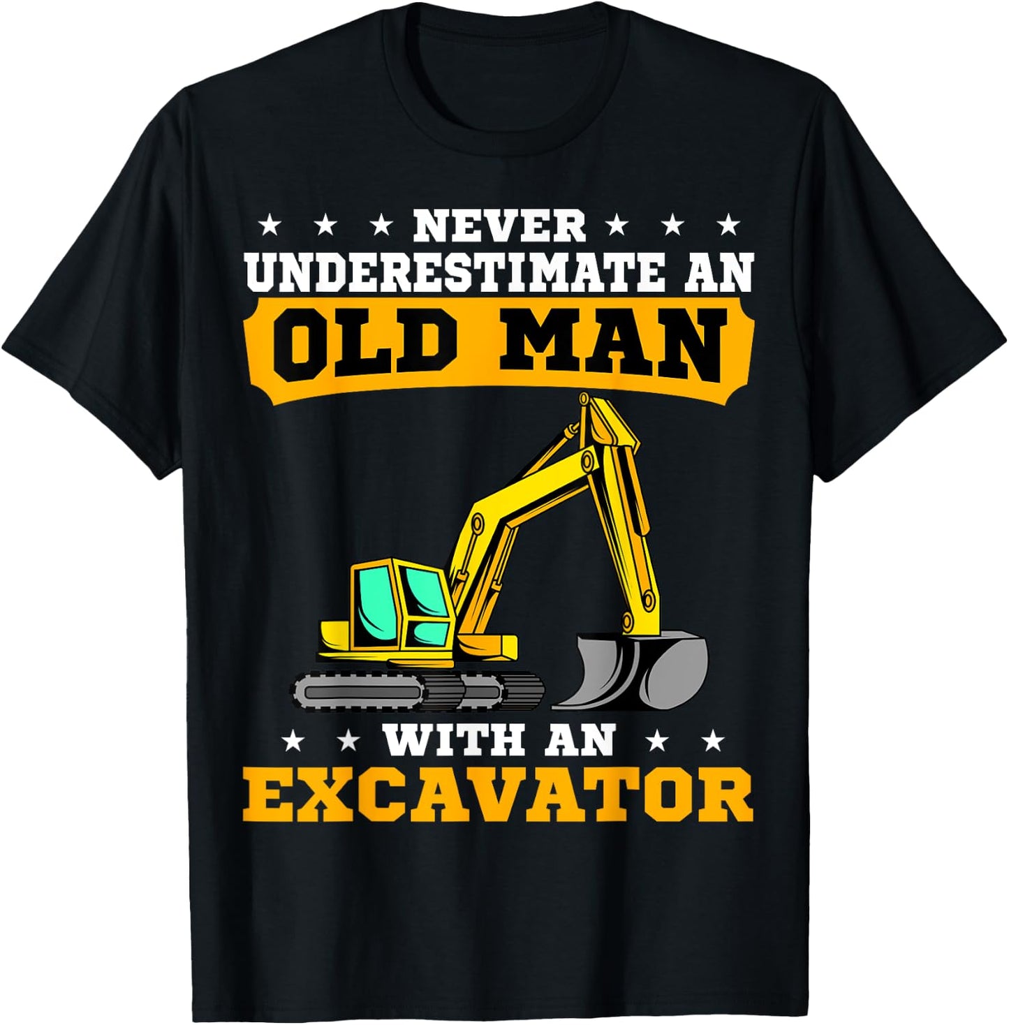 Heavy Equipment Operator Excavator Grandpa Grandfather T-Shirt - T-Shirt | Black